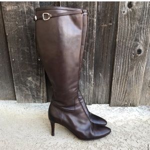 RALPH LAUREN PURPLE LABEL Brown Heeled Equestrian Boots Size 9